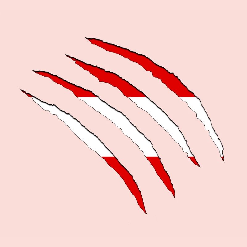 Claw Red White Scratch Marks Black Austria