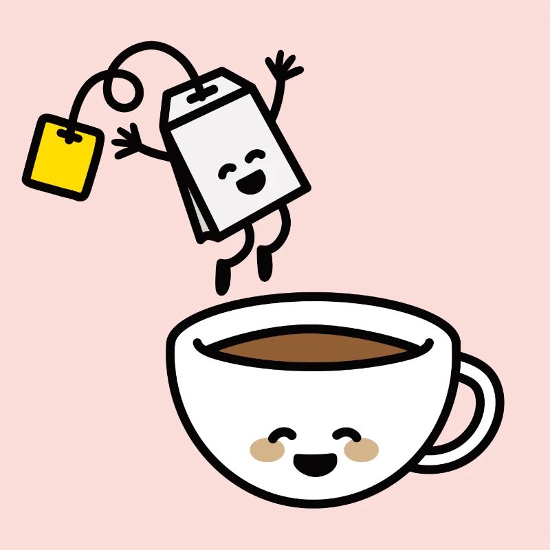 Funny tea bag teacup happy Tea lover Tea drinker