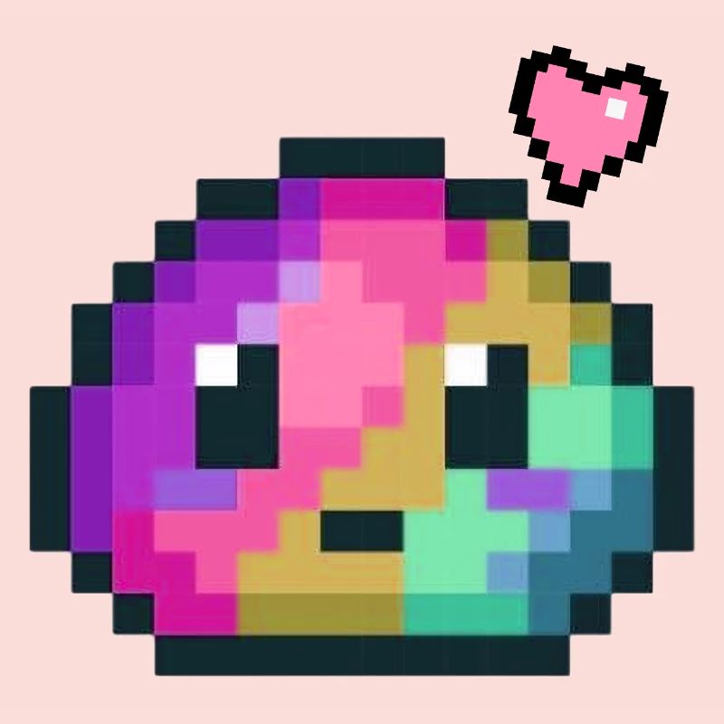 Pixel Color Explosion Heart Style 8 Bits Rétro