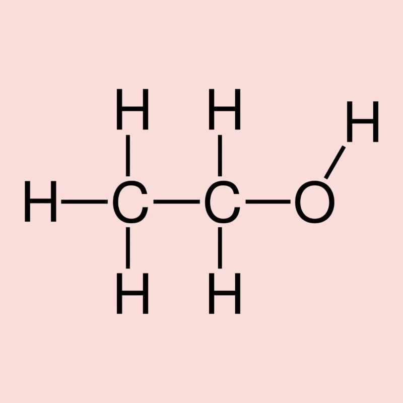 Ethanol Alcohol structural formula