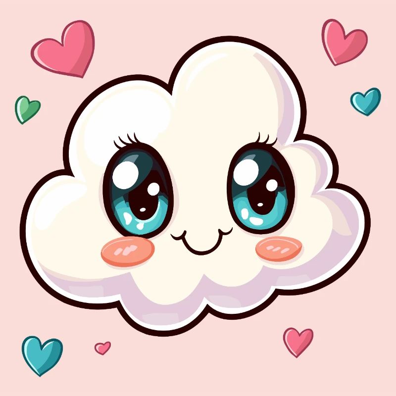 Cuddly Cloud with Hearts