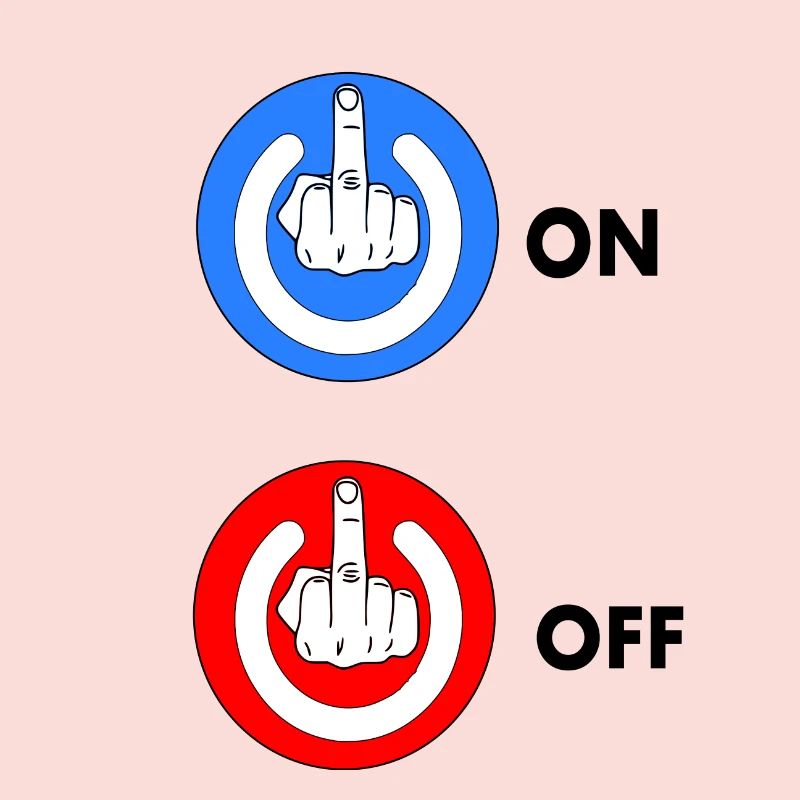 Middle finger ON and OFF