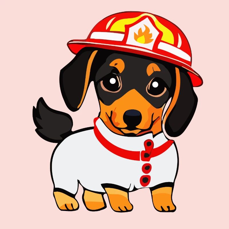 Dachshund as firefighter