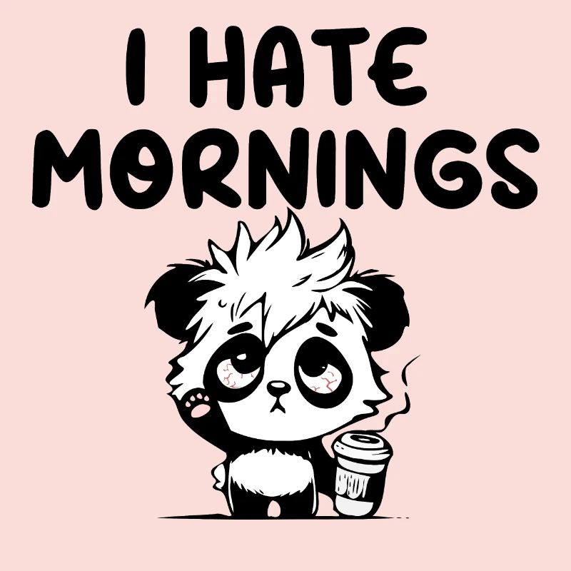I hate mornings panda