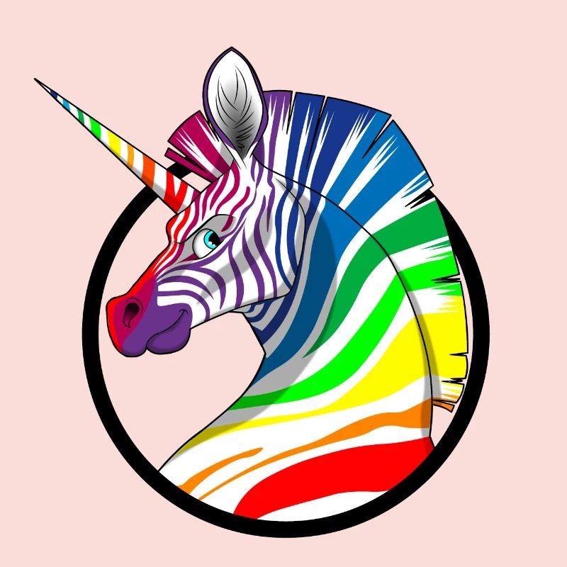 Regenbogen Einhorn Zebra