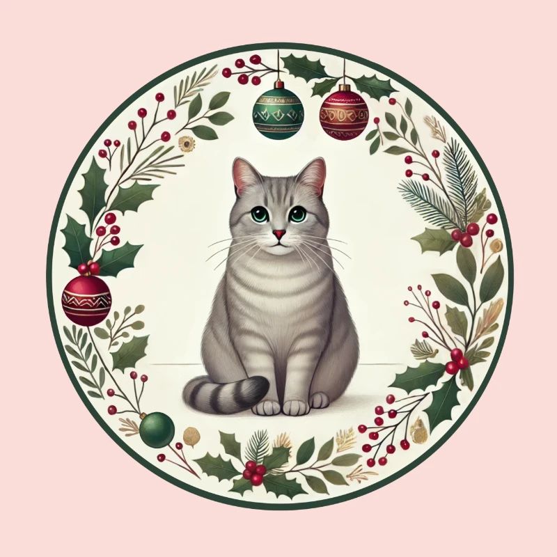 Weihnachtsmotiv mit Katze Vasili