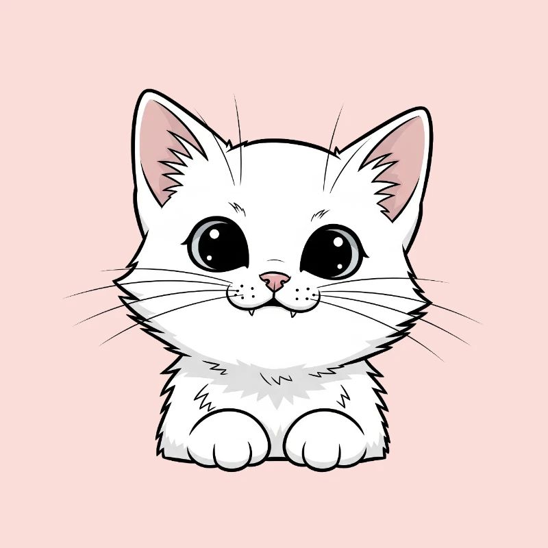 Cute White Kitten Design