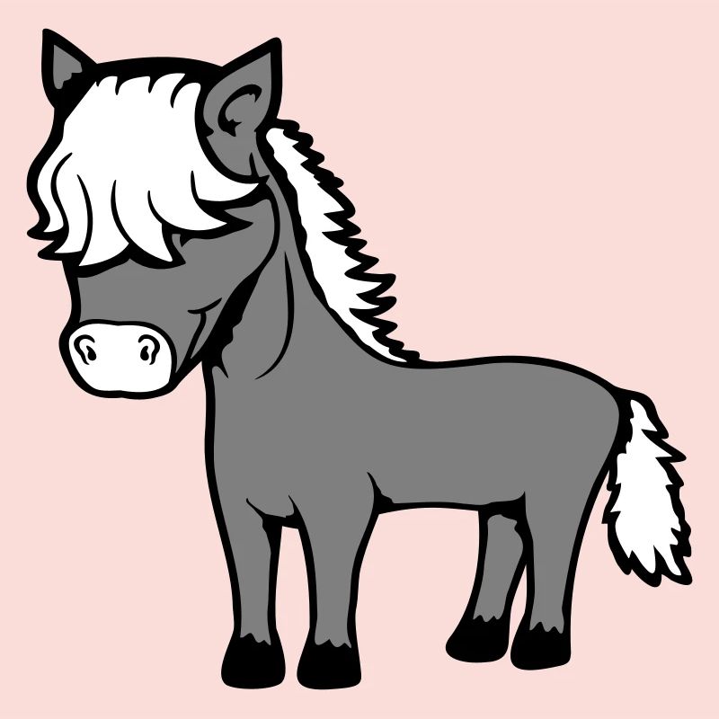 cheval bob cheveux coiffure poney poulain mignon bande dessinée