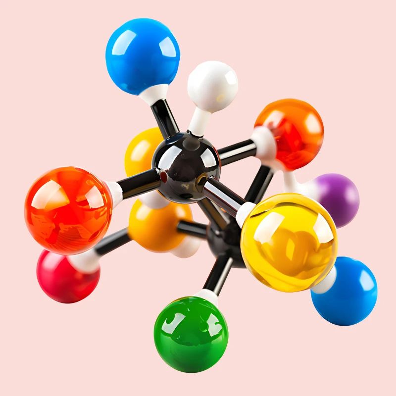 Modèle de structure moléculaire coloré