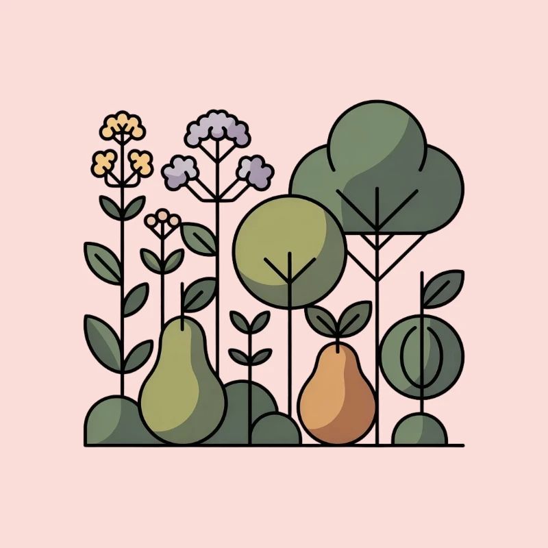 Abstrakter Obstgarten