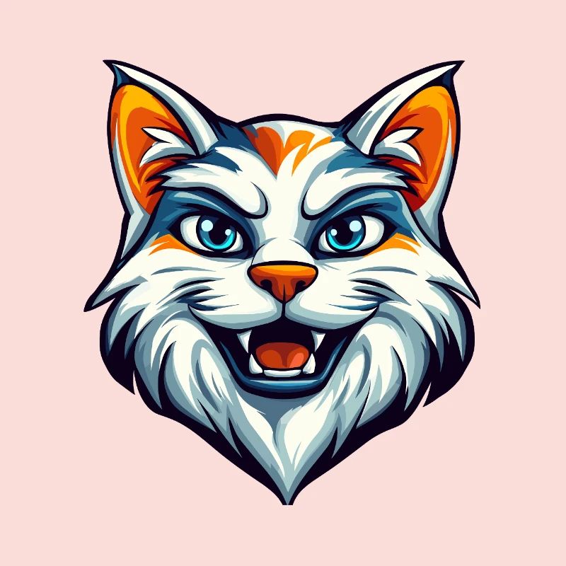 Wildes Katzen-Maskottchen-Logo
