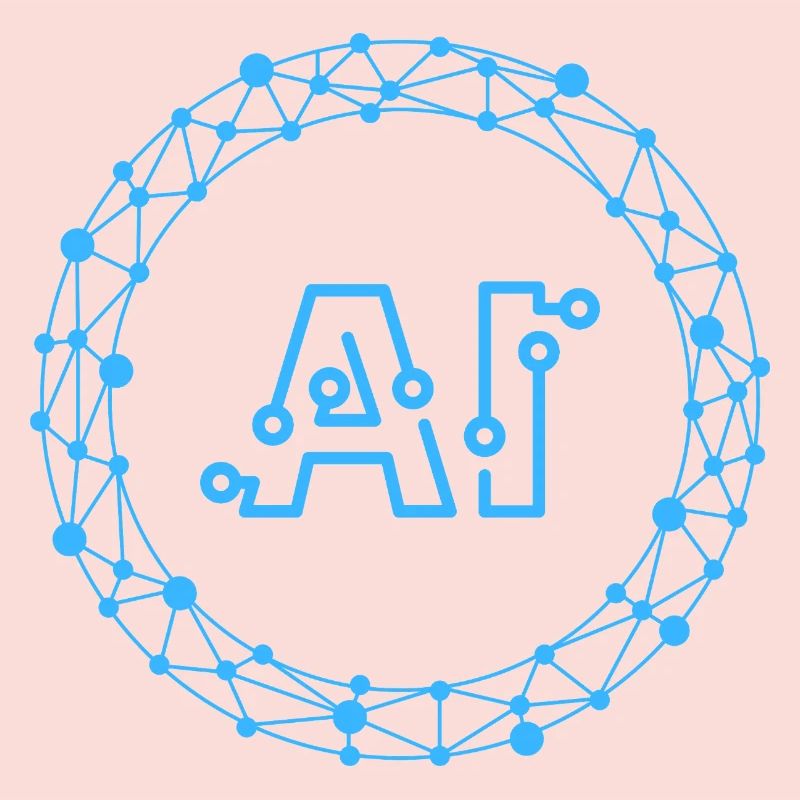 Futuristic AI Data Network Symbol