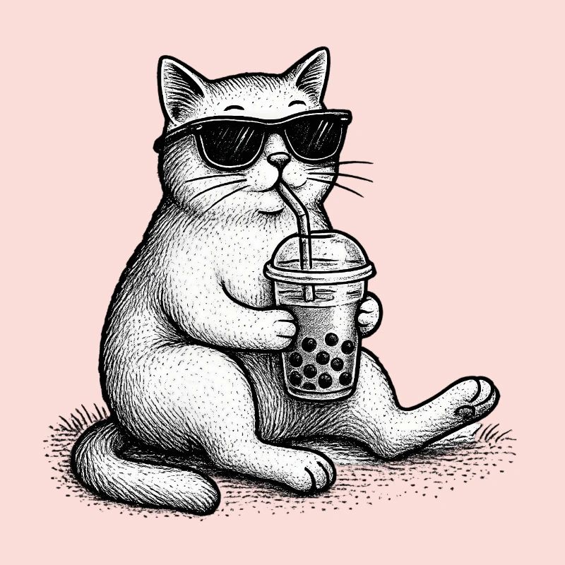 Bubble Tea Katze