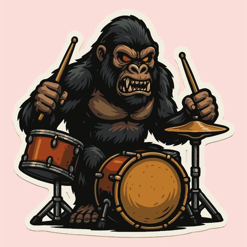 Dschungelgorilla mit Schlagzeug