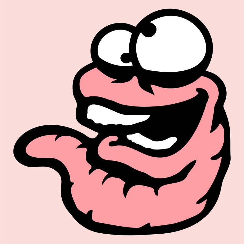 Worm Laughing Crazy Squinting Silly Stupid