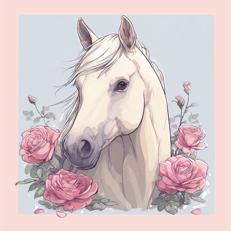 Cheval avec des fleurs