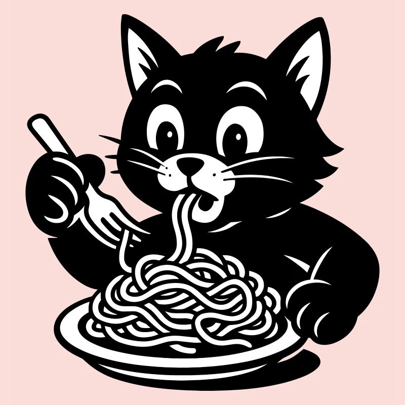 Le chat mange des spaghettis Mème