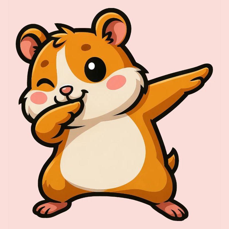 Dessin animé mignon cochon d’Inde hamster