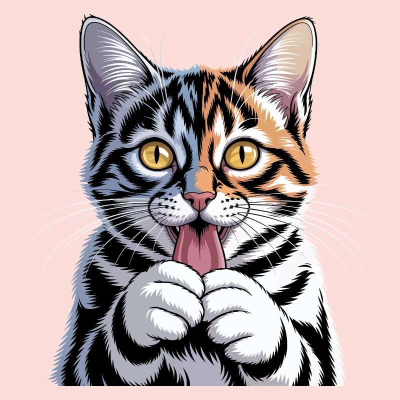 Chat de dessin animé dynamique avec une expression ludique
