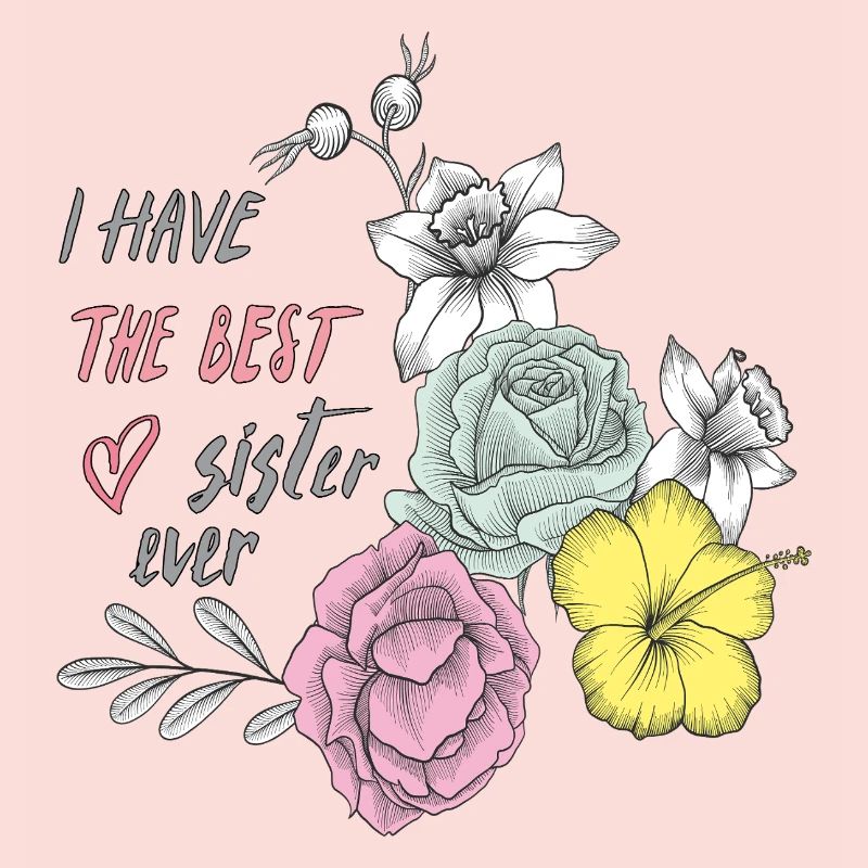 Beste Schwester Blüten Herz 