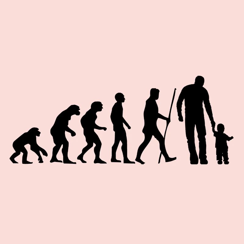 Evolution Vater und Kind Sohn Tochter Geschenk