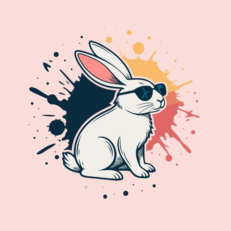 Cooler Hase mit Gläsern und Spritzern