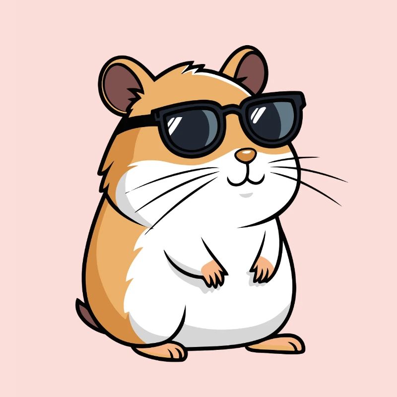 Coole Hamster Dunkle Brille