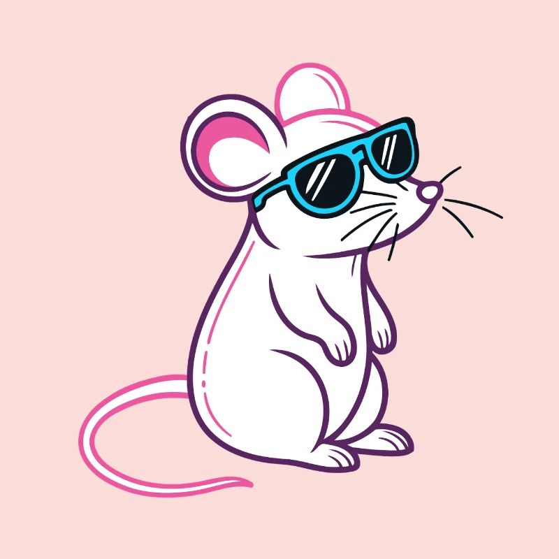 Maus Retro Blaue Brille