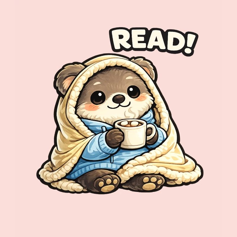 Cuddly Bear Reading Time Under Blanket