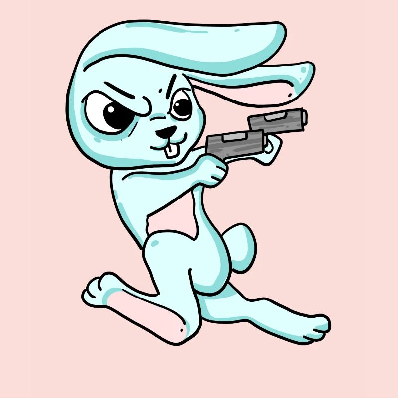 Rabbit with pistol