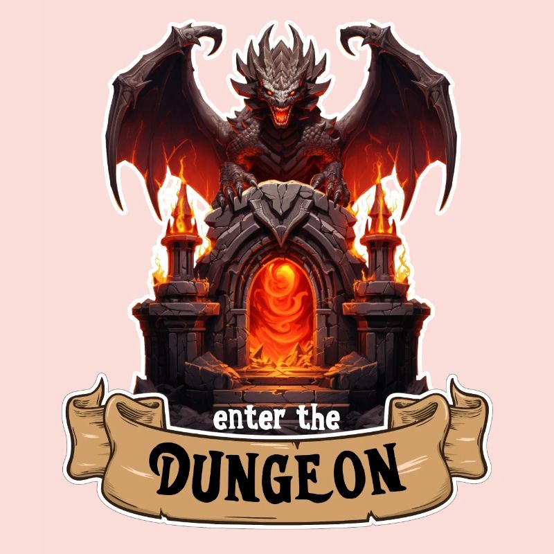 Enter the Dunegon Rollenspiel Tor Drache