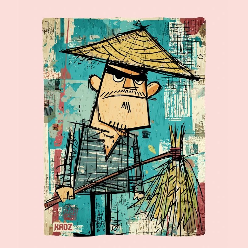 Graffiti Samurai mit Besen