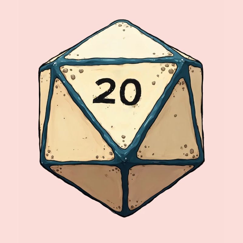 D20 Dice with only 20 – Lucky Dice Design