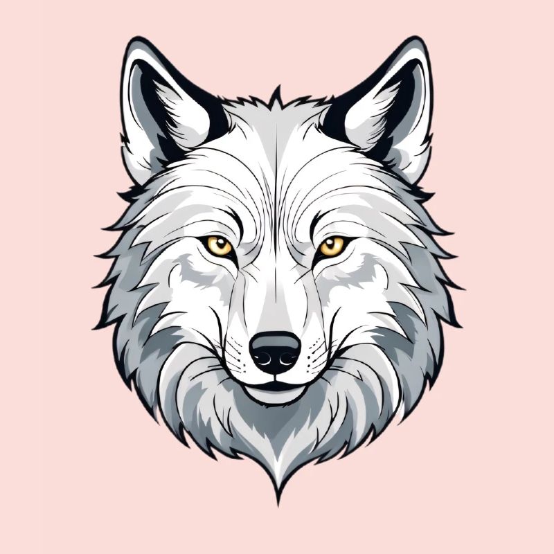 Weißer Wolfkopf Illustration