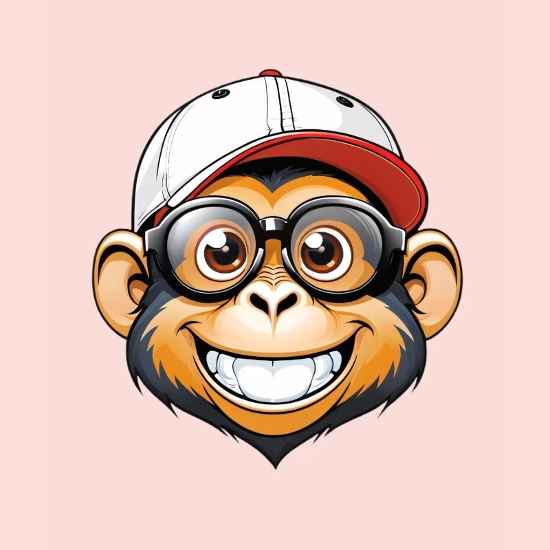 Affe mit Kappe und Brille