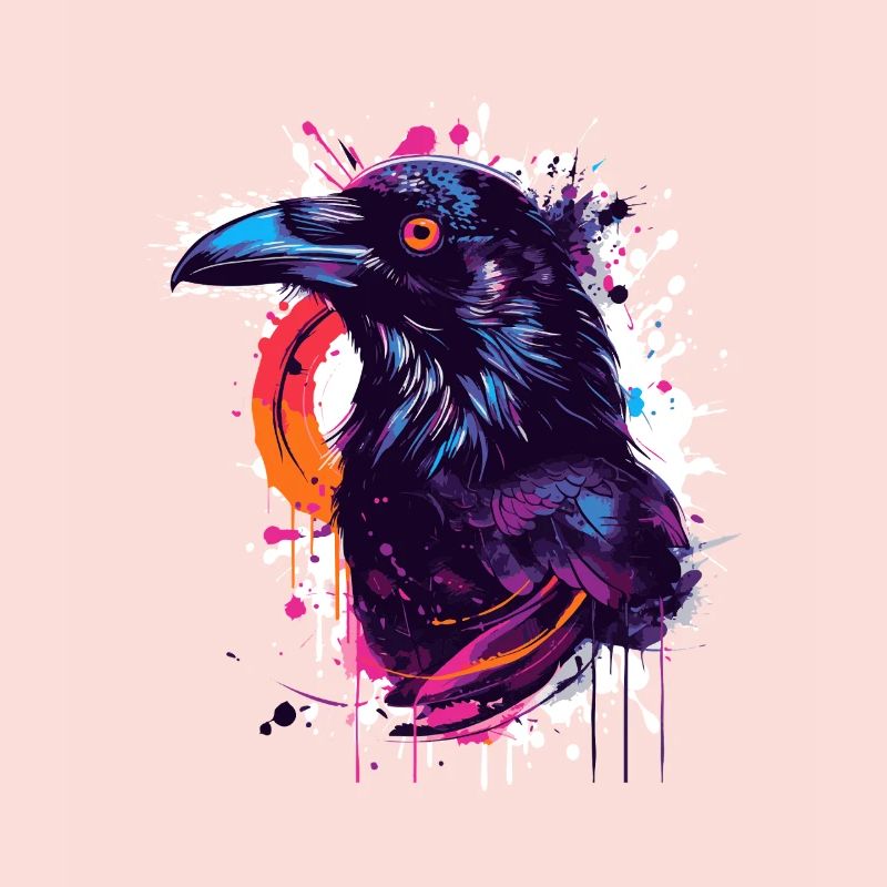 Farbexplosion Rabe Neon-Splash