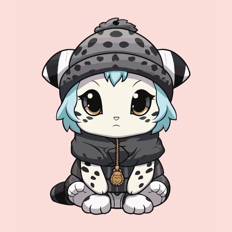 Snow leopard winter leopard baby
