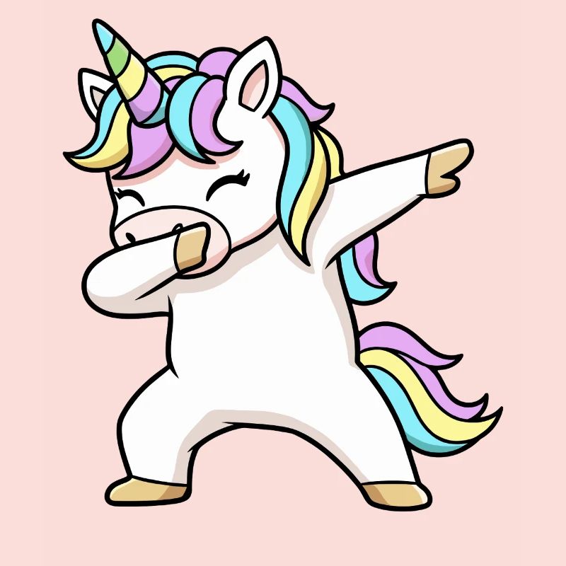 Buntes Einhorn in Dab Position 