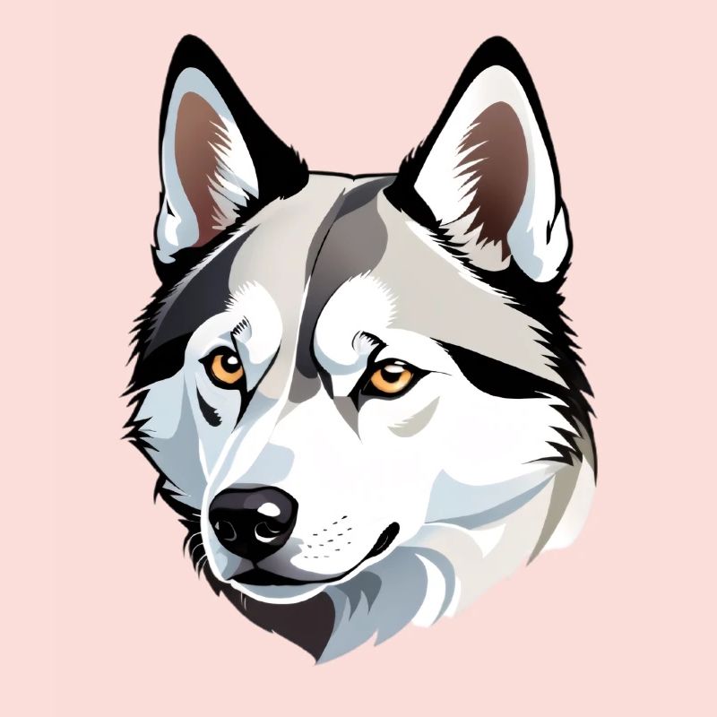 Wolf Head Head Illustration