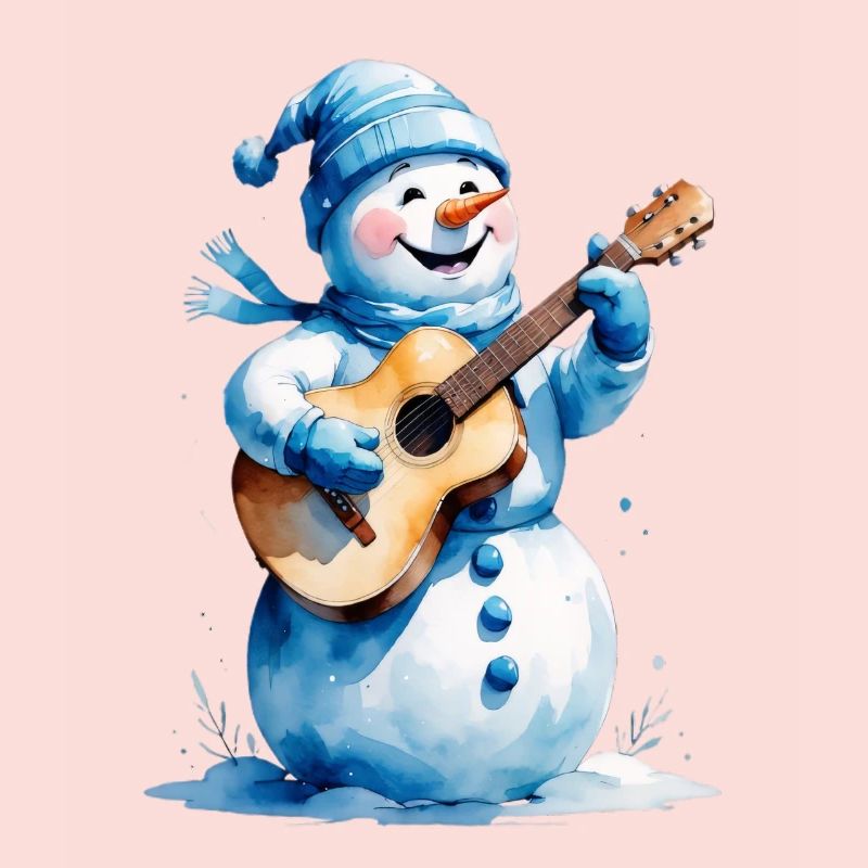 Schneemann mit Gitarre Winterlied