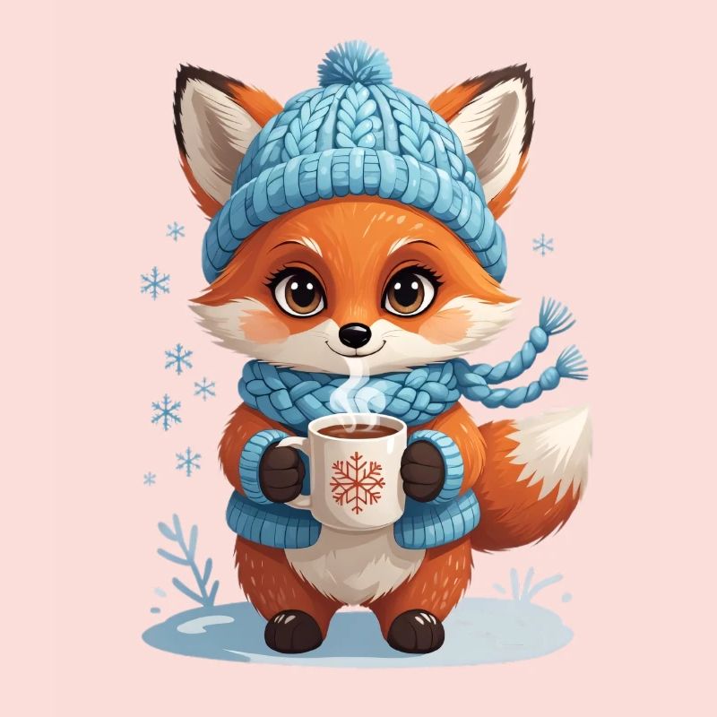 Winter fox with cocoa