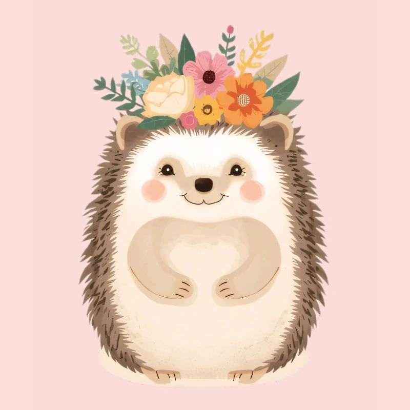 Hérisson en couronne de fleurs : doux ami de la forêt