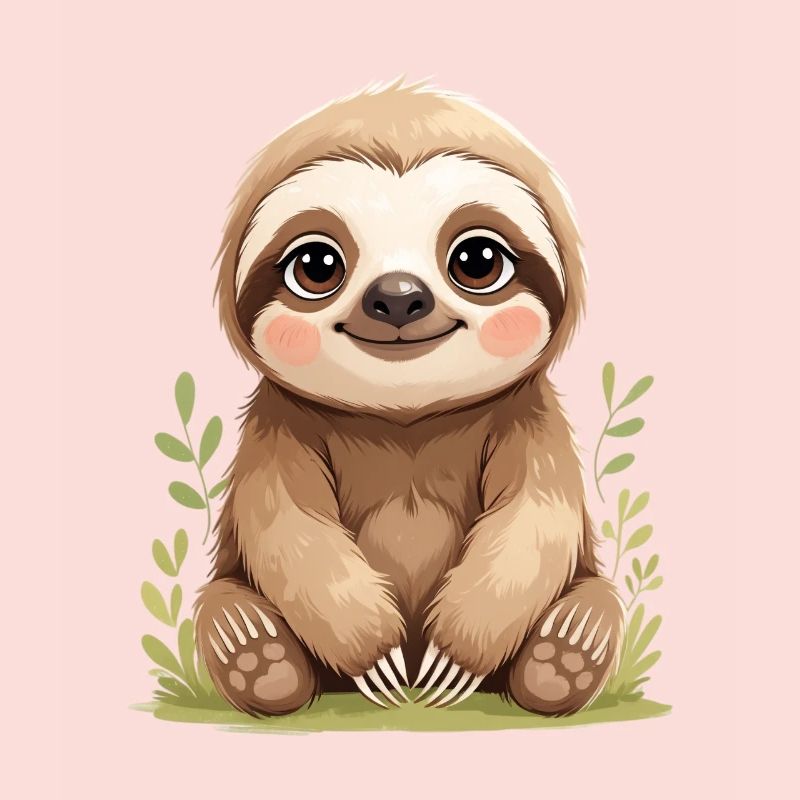 Cute Sloth Sitting