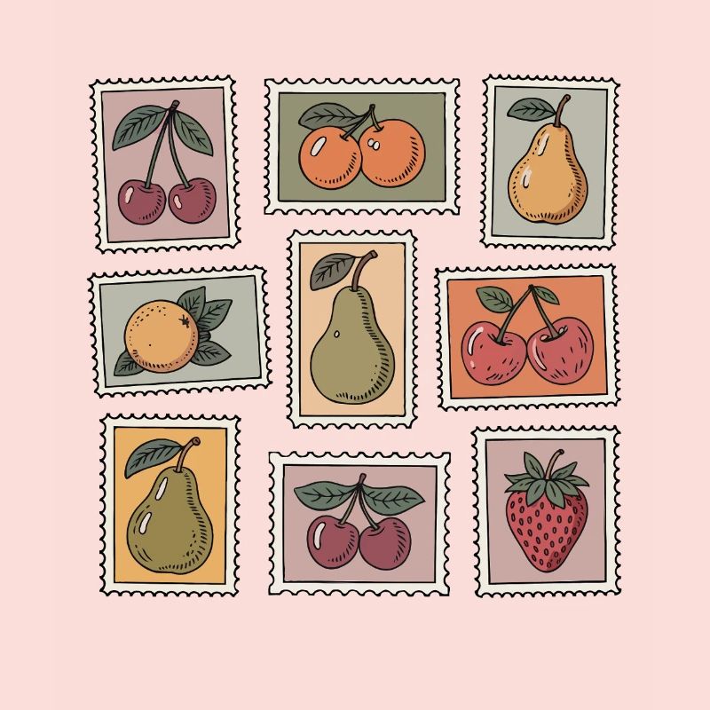 Pastellfruchtstempel-Muster