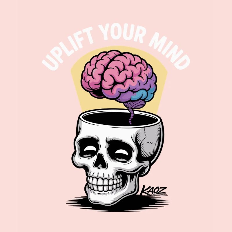 Skull and Floating Brain, uplift your mind