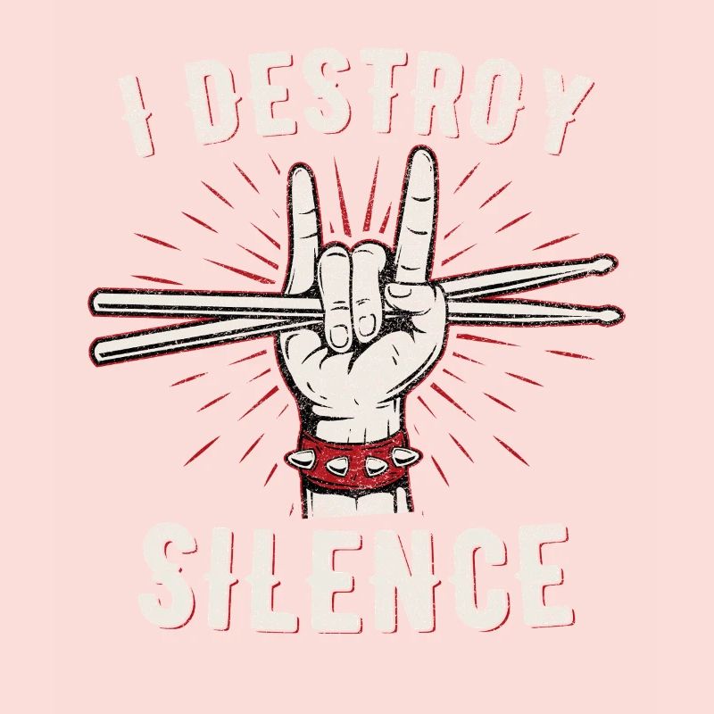 Graphique de la main du batteur I Destroy Silence