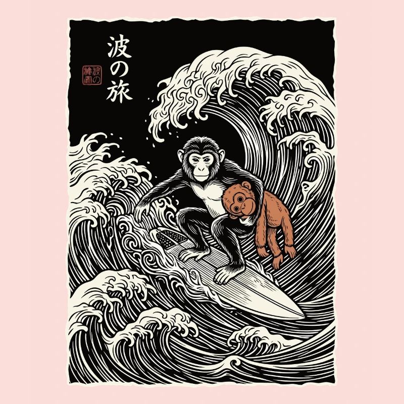 Ukiyo-e Baby Monkey Punch