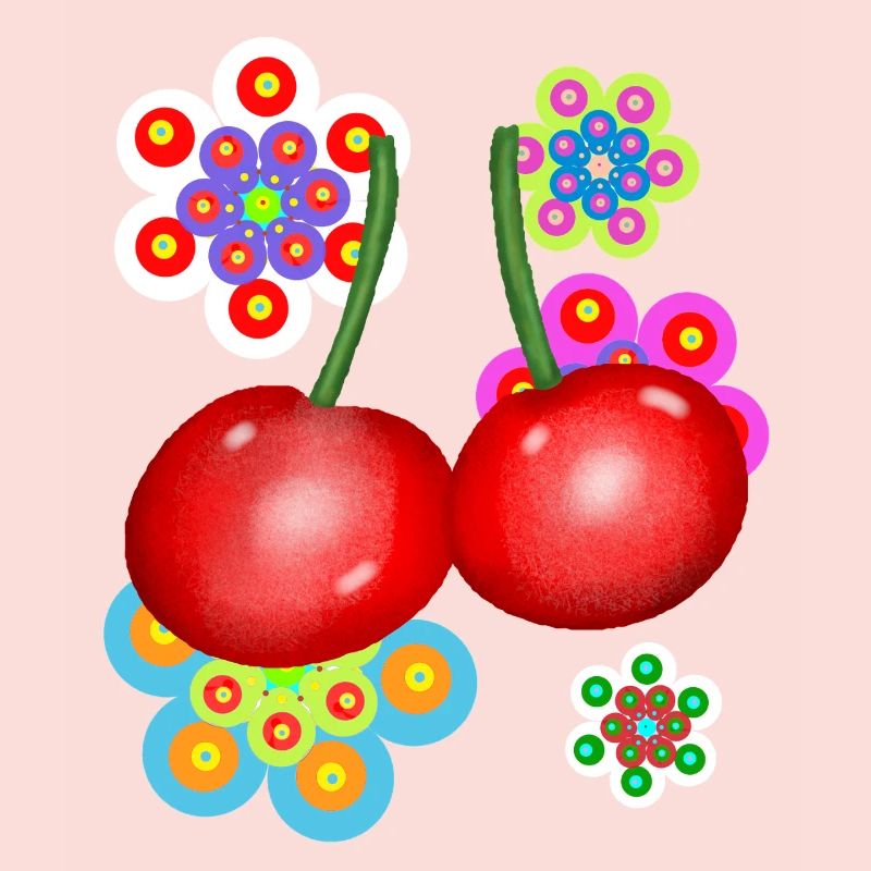 Retro Spring Summer Retro Cherries