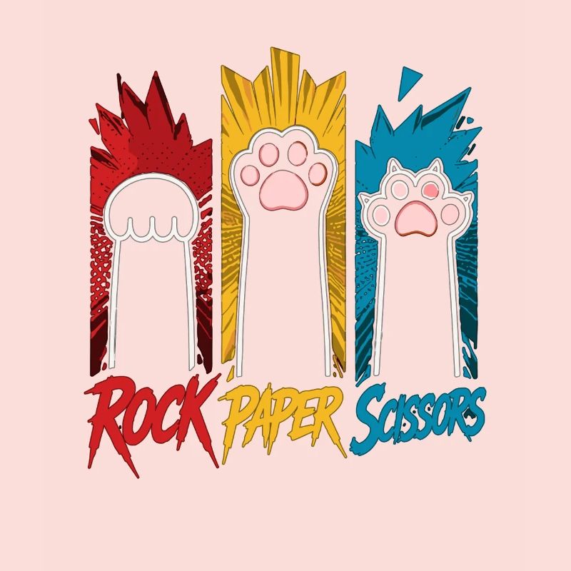 Trio Pierre-Papier-Ciseaux Pattes de Chat