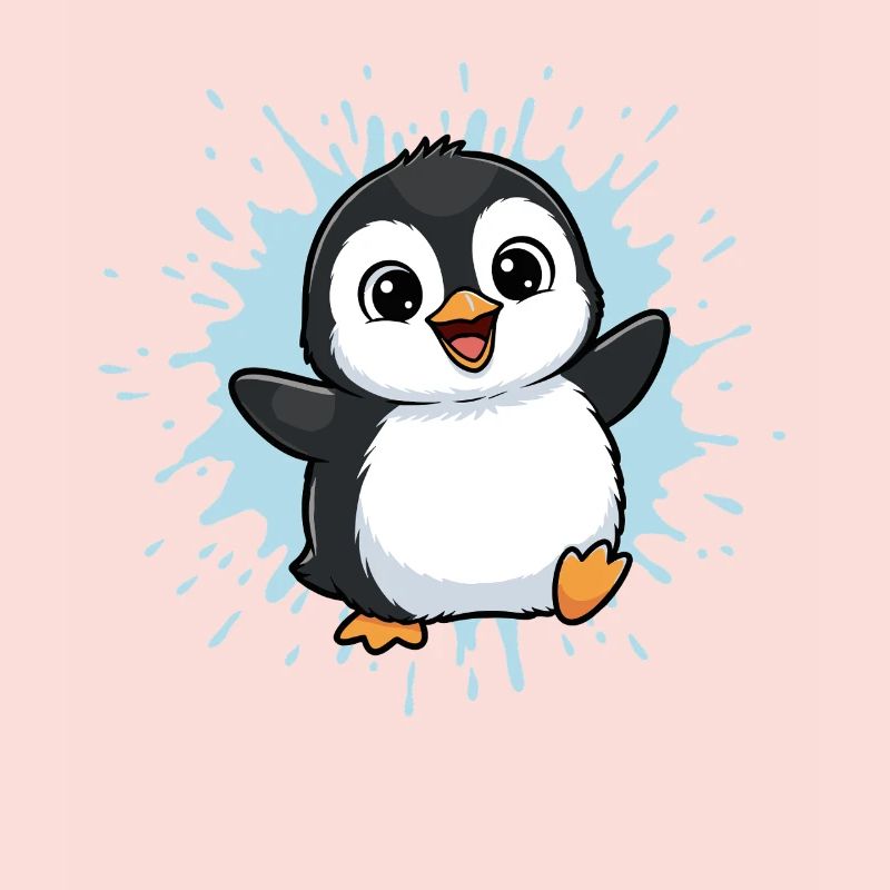 Éclaboussure colorée de pingouin